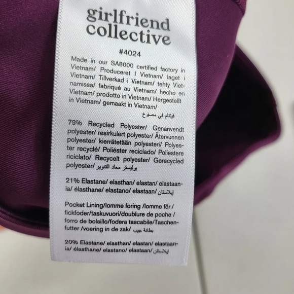 Girlfriend Collective Leggings Plum Style 4024 Yoga Workout Pants Sz Small NWT - Picture 9 of 13